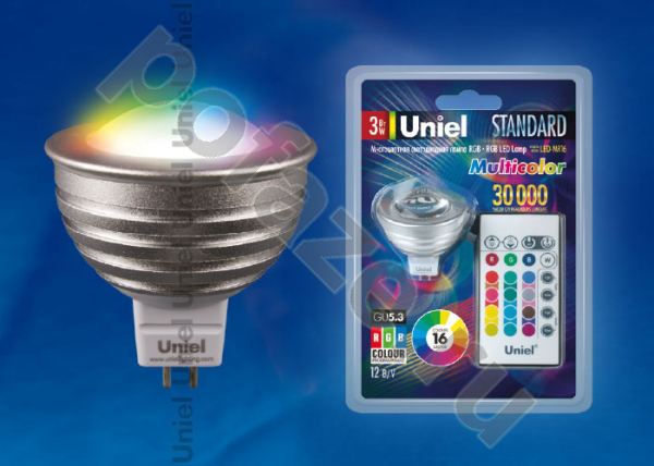 Лампа светодиодная LED с отражателем Uniel d49мм GU5.3 3Вт 220-230В