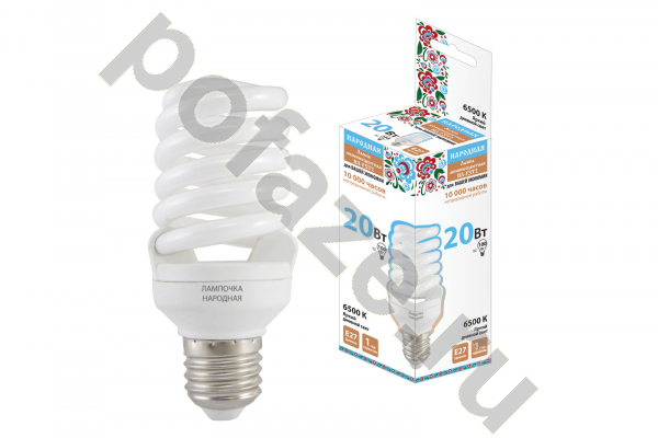 Лампа энергосберегающая спираль TDM ELECTRIC d50мм E27 20Вт 50-180В 6500К