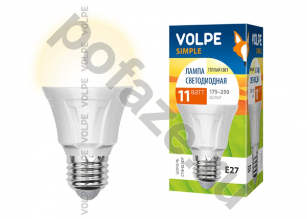 Лампа светодиодная LED грушевидная Volpe d60мм E27 11Вт 160гр. 220-230В