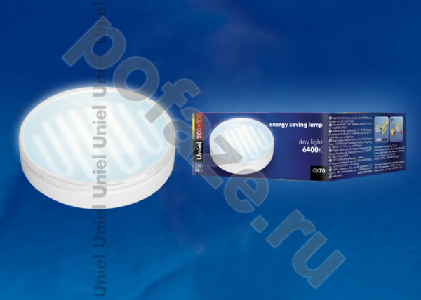 Лампа энергосберегающая таблетка Uniel d111мм GX70 20Вт 220-230В