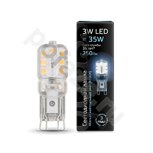 Лампа светодиодная LED капсульная Gauss d15мм G9 3Вт 320гр. 220-240В