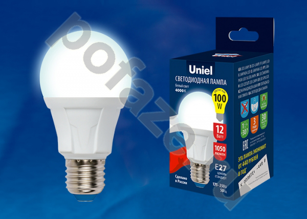 Лампа светодиодная LED грушевидная Uniel d60мм E27 12Вт 270гр. 175-250В 6500К
