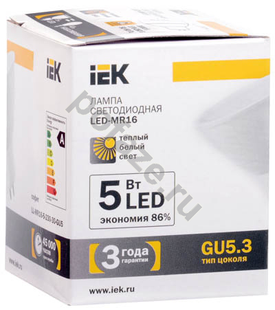 Лампа светодиодная LED с отражателем IEK d50мм GU5.3 5Вт 230В 3000К