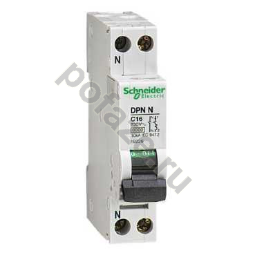 Автоматический выключатель Schneider Electric DPN N 1П+Н 13А (C) 6кА