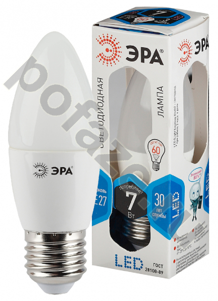 Лампа светодиодная LED свеча ЭРА d35мм E27 7Вт 270гр. 170-265В 4000К
