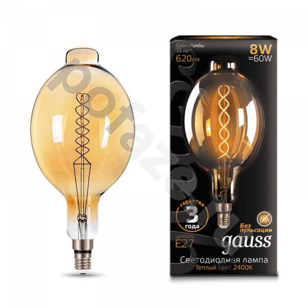 Лампа светодиодная LED Gauss d180мм E27 8Вт 360гр. 185-265В 2400К