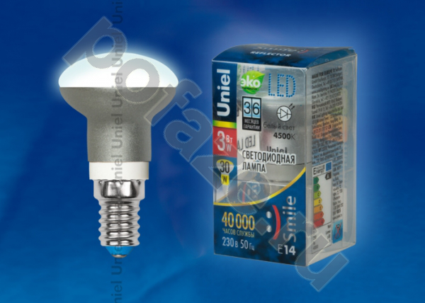 Лампа светодиодная LED с отражателем Uniel d39мм E14 3Вт 220-230В