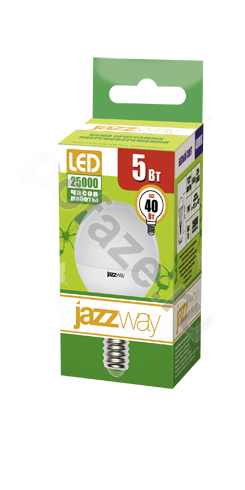 Лампа светодиодная LED шарообразная Jazzway d45мм E14 5Вт 200гр. 230В