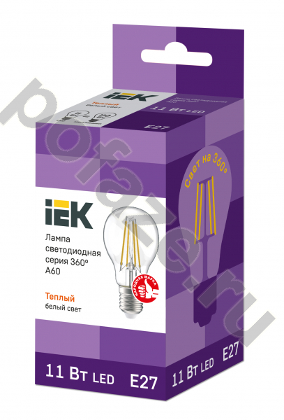 Лампа светодиодная LED шарообразная IEK d60мм E27 11Вт 220-230В 3000К