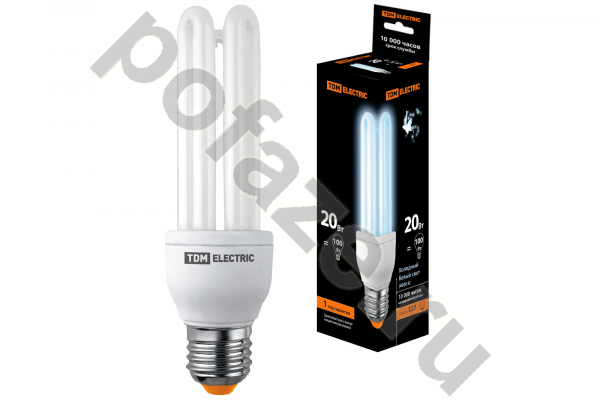 Лампа энергосберегающая прямолинейная TDM ELECTRIC d46мм E27 20Вт 50-180В 4000К