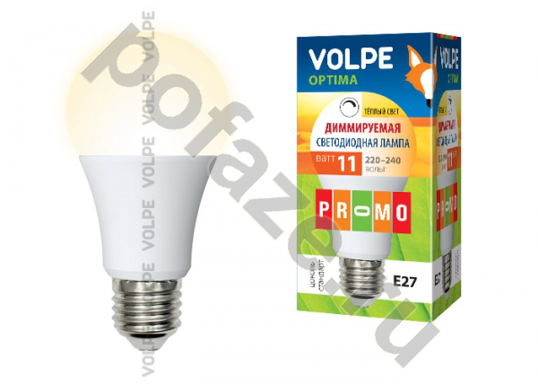 Лампа светодиодная LED грушевидная Volpe d60мм E27 11Вт 160гр. 220-240В