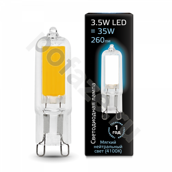 Лампа светодиодная LED капсульная Gauss d14мм G9 3.5Вт 320гр. 220-240В 4100К