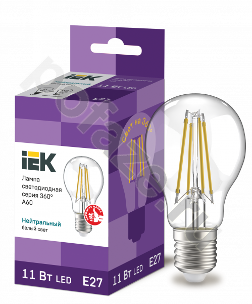 Лампа светодиодная LED шарообразная IEK d60мм E27 11Вт 220-230В 4000К