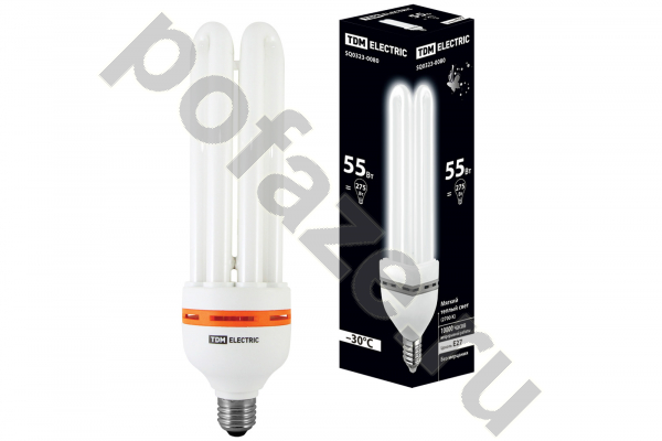 Лампа энергосберегающая прямолинейная TDM ELECTRIC d72мм E27 55Вт 40-170В 2700К