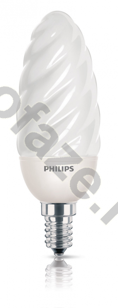 Лампа энергосберегающая свеча витая Philips d42мм E14 8Вт 220-240В