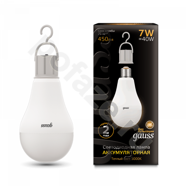 Лампа светодиодная LED шарообразная Gauss d67мм E27 7Вт 240гр. 180-240В 3000К