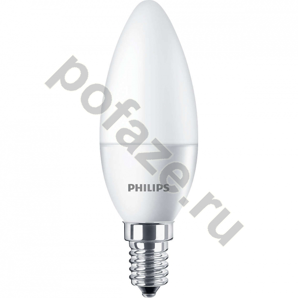 Лампа светодиодная LED свеча Philips d38мм E14 5.5Вт 220-240В 2700К