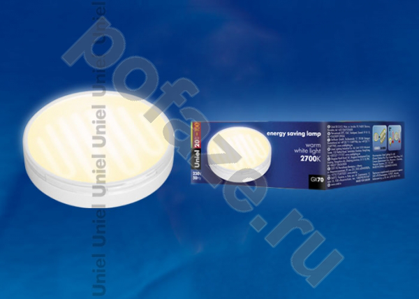 Лампа энергосберегающая таблетка Uniel d111мм GX70 20Вт 220-240В