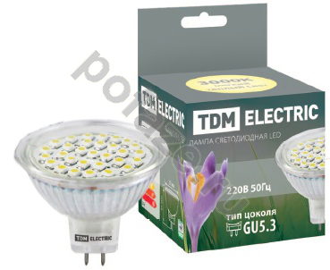 Лампа светодиодная LED с отражателем TDM ELECTRIC d50мм GU5.3 5Вт 120гр. 12В 3000К