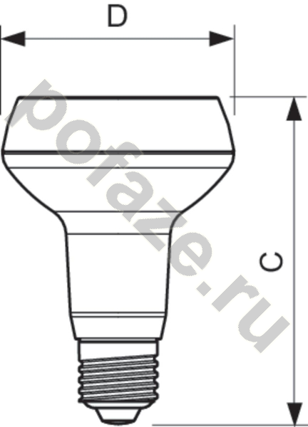 Лампа светодиодная LED с отражателем Philips d80мм E27 7Вт 40гр. 220-240В 2700К