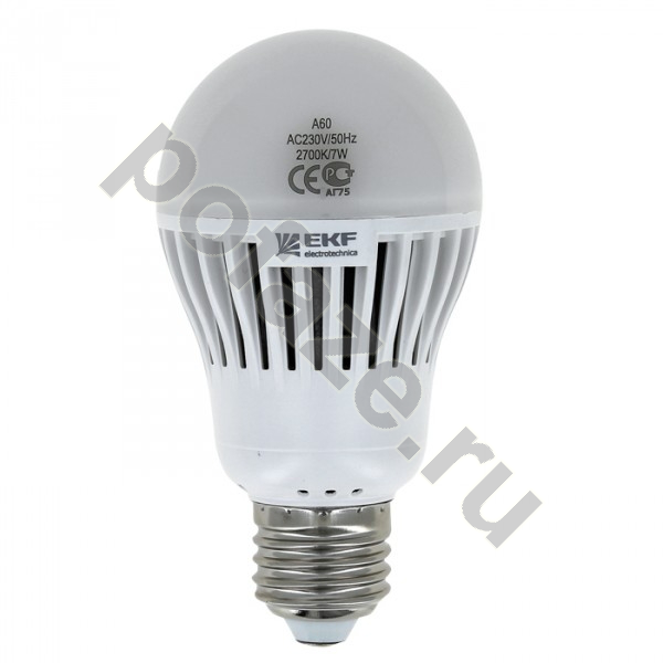 Лампа светодиодная LED грушевидная EKF d60мм E27 7Вт 180гр. 4000К