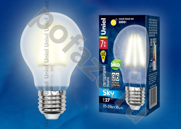 Лампа светодиодная LED грушевидная Uniel d60мм E27 7Вт 160гр. 220-230В