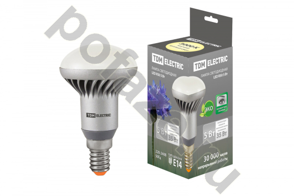 Лампа светодиодная LED с отражателем TDM ELECTRIC d50мм E14 5Вт 30-220В 3000К