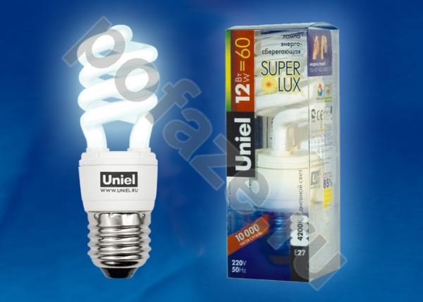 Лампа энергосберегающая спираль Uniel d32мм E27 12Вт 220-230В