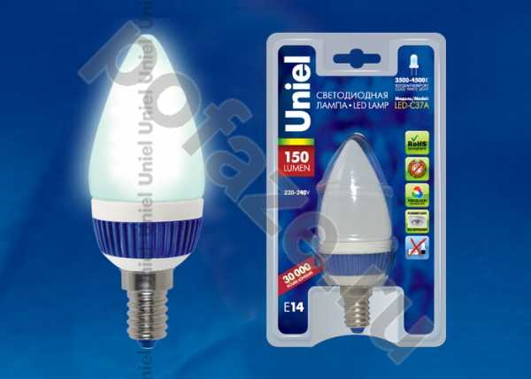 Лампа светодиодная LED свеча Uniel d37мм E14 2.2Вт 360гр. 220-230В