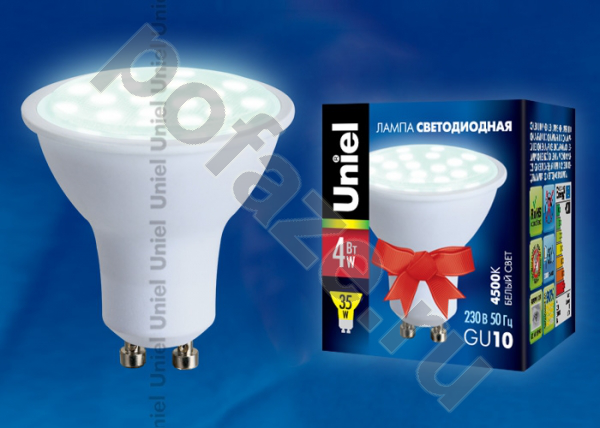 Лампа светодиодная LED с отражателем Uniel d50мм GU10 4Вт 110гр. 220-230В