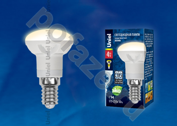 Лампа светодиодная LED с отражателем Uniel d39мм E14 4Вт 120гр. 175-265В