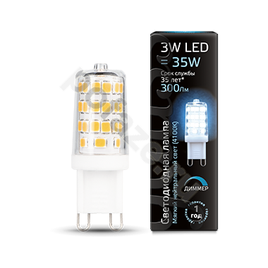 Лампа светодиодная LED капсульная Gauss d15мм G9 3Вт 210гр. 220-240В 4100К