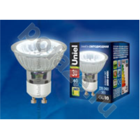 Лампа светодиодная LED с отражателем Uniel d50мм GU10 3Вт 110гр. 220-230В