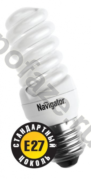 Лампа энергосберегающая спираль Navigator d34мм E27 9Вт 230В 6500К