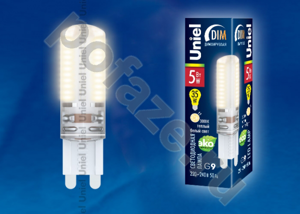 Лампа светодиодная LED капсульная Uniel d16мм G9 5Вт 360гр. 220-230В