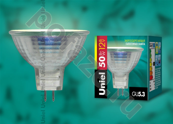 Лампа галогенная с отражателем Uniel d51мм GU5.3 50Вт 35гр. 12В