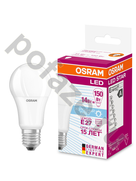 Лампа светодиодная LED грушевидная Osram d60мм E27 14Вт 200гр. 220-240В 4000К