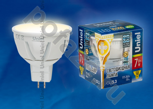 Лампа светодиодная LED с отражателем Uniel d50мм GU5.3 7Вт 110гр. 220-230В