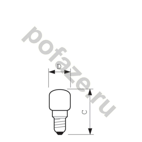 Лампа накаливания трубчатая Philips d22мм E14 15Вт 230-240В
