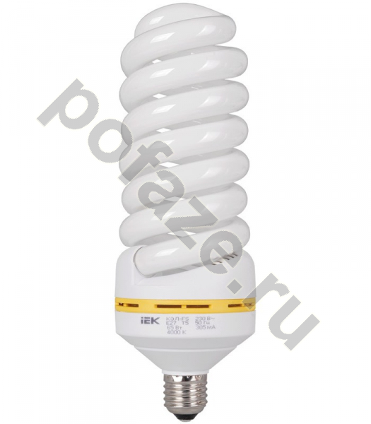 Лампа энергосберегающая спираль IEK E27 65Вт 220-230В 6500К