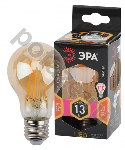 Лампа светодиодная LED грушевидная ЭРА d60мм E27 13Вт 270гр. 0.265-170В 2700К