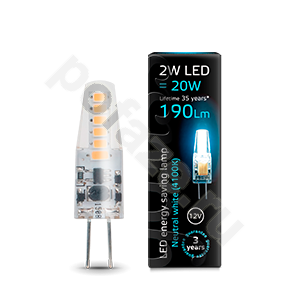 Лампа светодиодная LED капсульная Gauss d10мм G4 2Вт 320гр. 12В