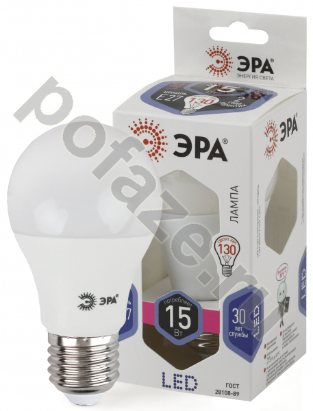 Лампа светодиодная LED грушевидная ЭРА d60мм E27 15Вт 270гр. 170-265В 6000К