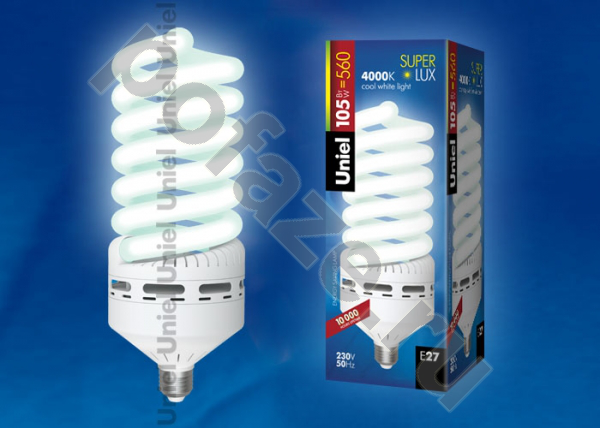 Лампа энергосберегающая спираль Uniel d84мм E27 105Вт 220-230В