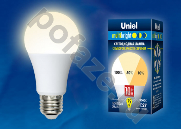 Лампа светодиодная LED грушевидная Uniel d60мм E27 10Вт 270гр. 175-250В 3000К