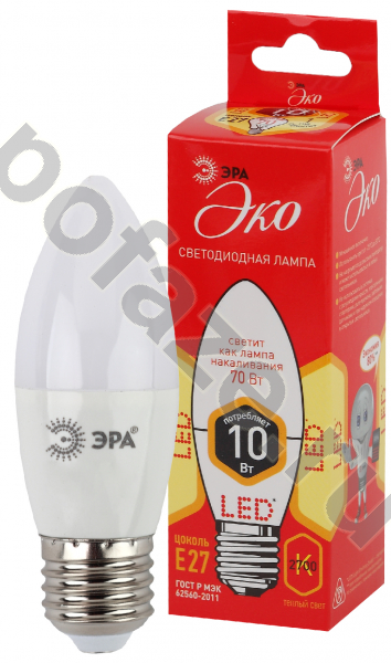 Лампа светодиодная LED свеча ЭРА d35мм E27 10Вт 270гр. 220-240В 2700К