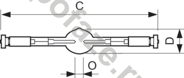 Лампа металлогалогенная трубчатая двухцокольная Philips d40мм (P)SFC 2500Вт 120-140В 5600К