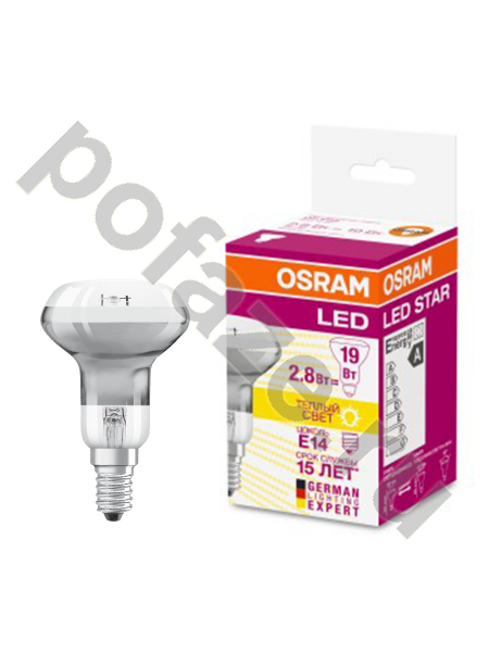 Лампа светодиодная LED с отражателем Osram d50мм E14 2.8Вт 60гр. 220-240В 2700К