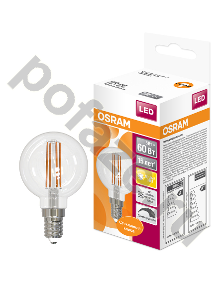 Osram d45мм E14 5Вт 300гр. 220-230В 2700К