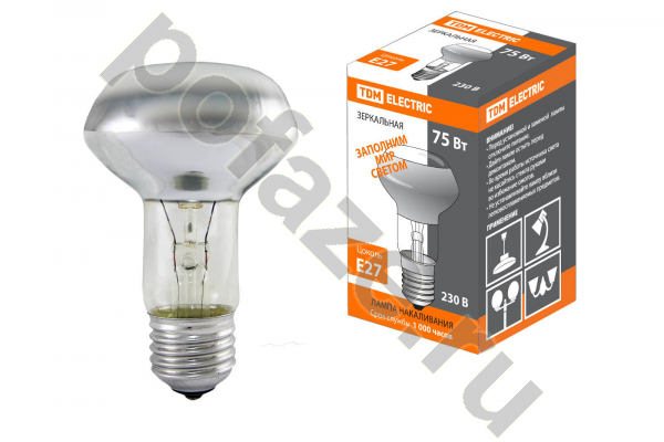 Лампа накаливания с отражателем TDM ELECTRIC d63мм E27 75Вт 30-220В